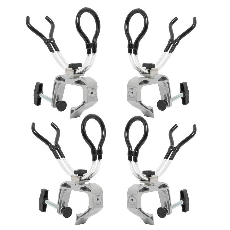NovelBee 4 Pack of Aluminum Alloy Boat Rods Holder with Clamp Adjustable Up and Down and 360 Degree Rotatable Fishing Rod Racks - Image 1